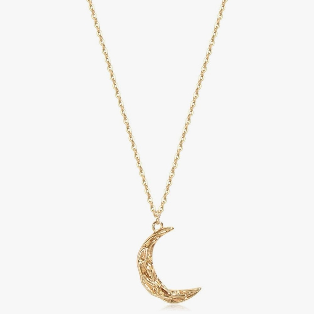 RETAIL 💰280 14K GOLD PLATED Dainty Chain Crescent Moon Necklace